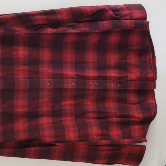 Pendleton black red check plaid cotton flannel button down shirt, mens medium - Picture 3 of 6